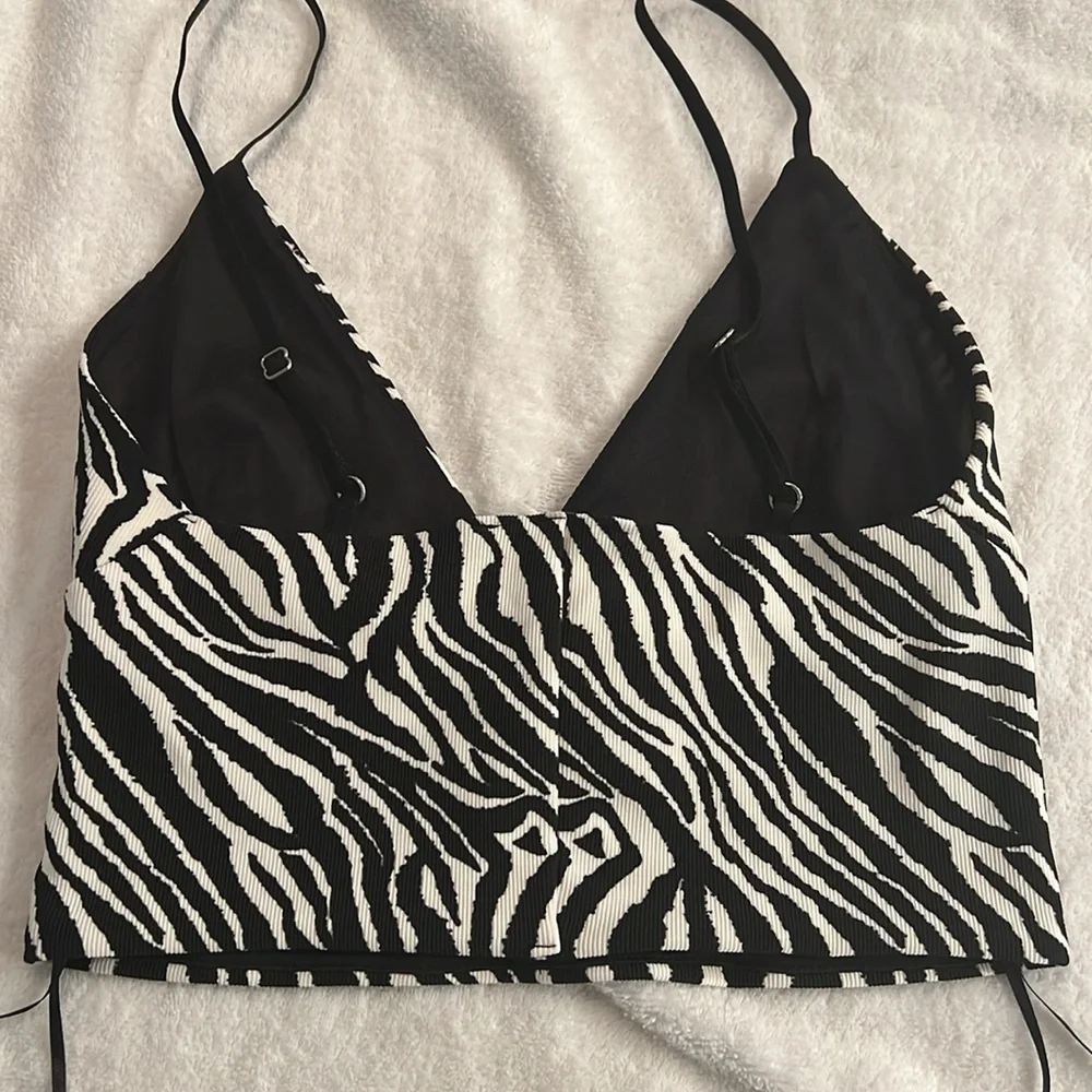 Zara Zebra Print crop Top Bralette with adjustable straps - Small - Picture 9 of 15